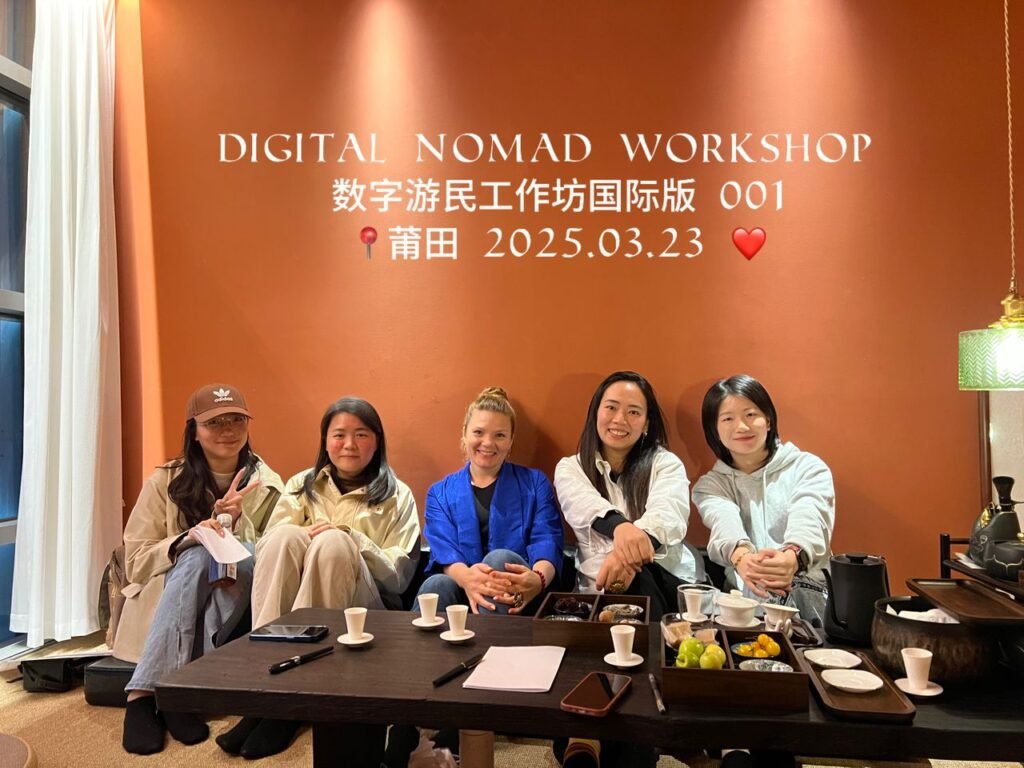 Evénement TWA, à Putian Chine. Workshop autour de la vie de digital nomad et atelier d'écriture libératrice.